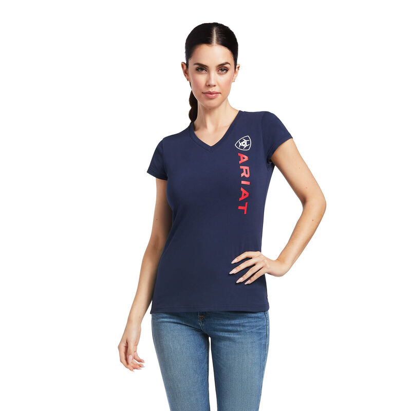 Ariat T-Shirts Damen - Vertical Logo Navy ( JEGCL-2368 )